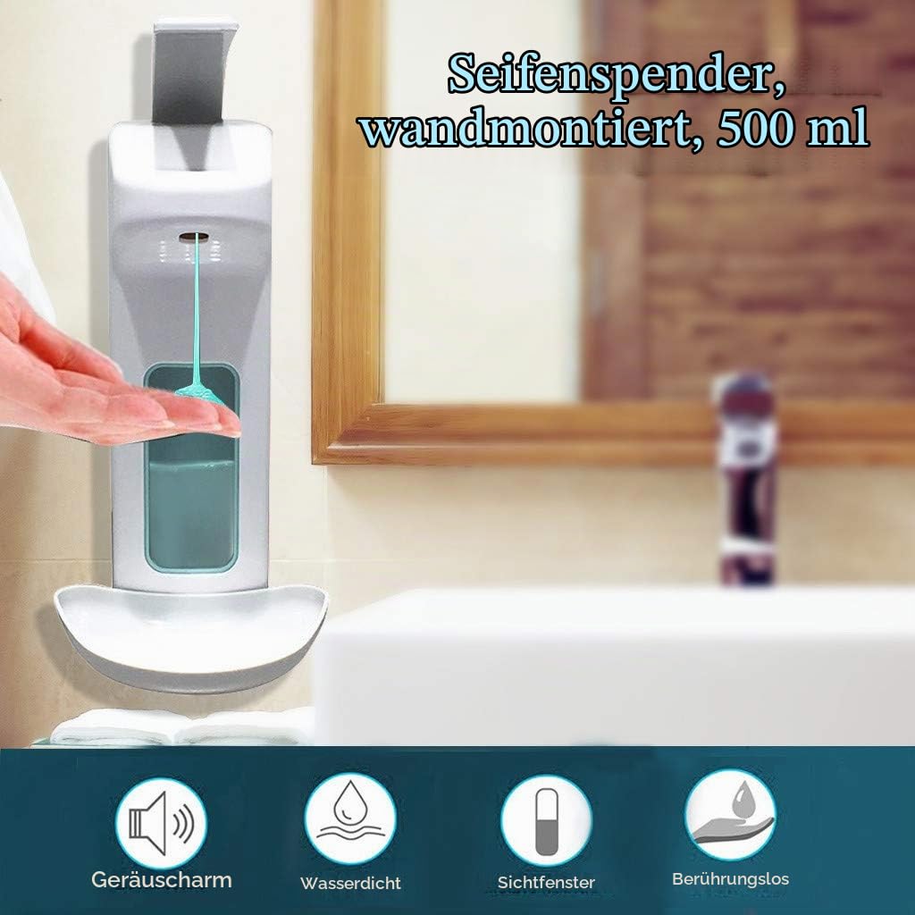 Desinfektionsmittelspender 500 ml Wandspender mit Armhebel und Tropfschale
