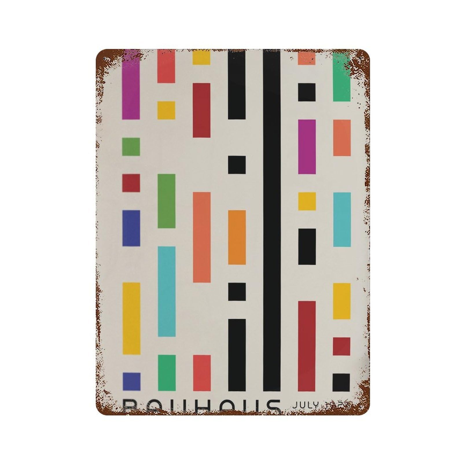 xiaoxiaoshen Bauhaus Geometric Exhibition Abstract Linear Design. Bauahus Minimalist Decor Wall Decor Art Metal Tin Poster Modern Home Decor Art Home Bar Shop Decorations Vintage Sign 40x30cm