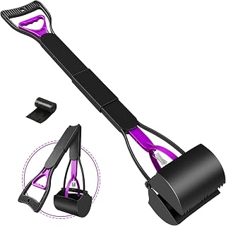 UPSKY 32" Long Handle Pooper Scooper for Large & Small Dogs - Portable Folding Dog Poop Picker with Waste Bags for Yard, Grass, Gravel