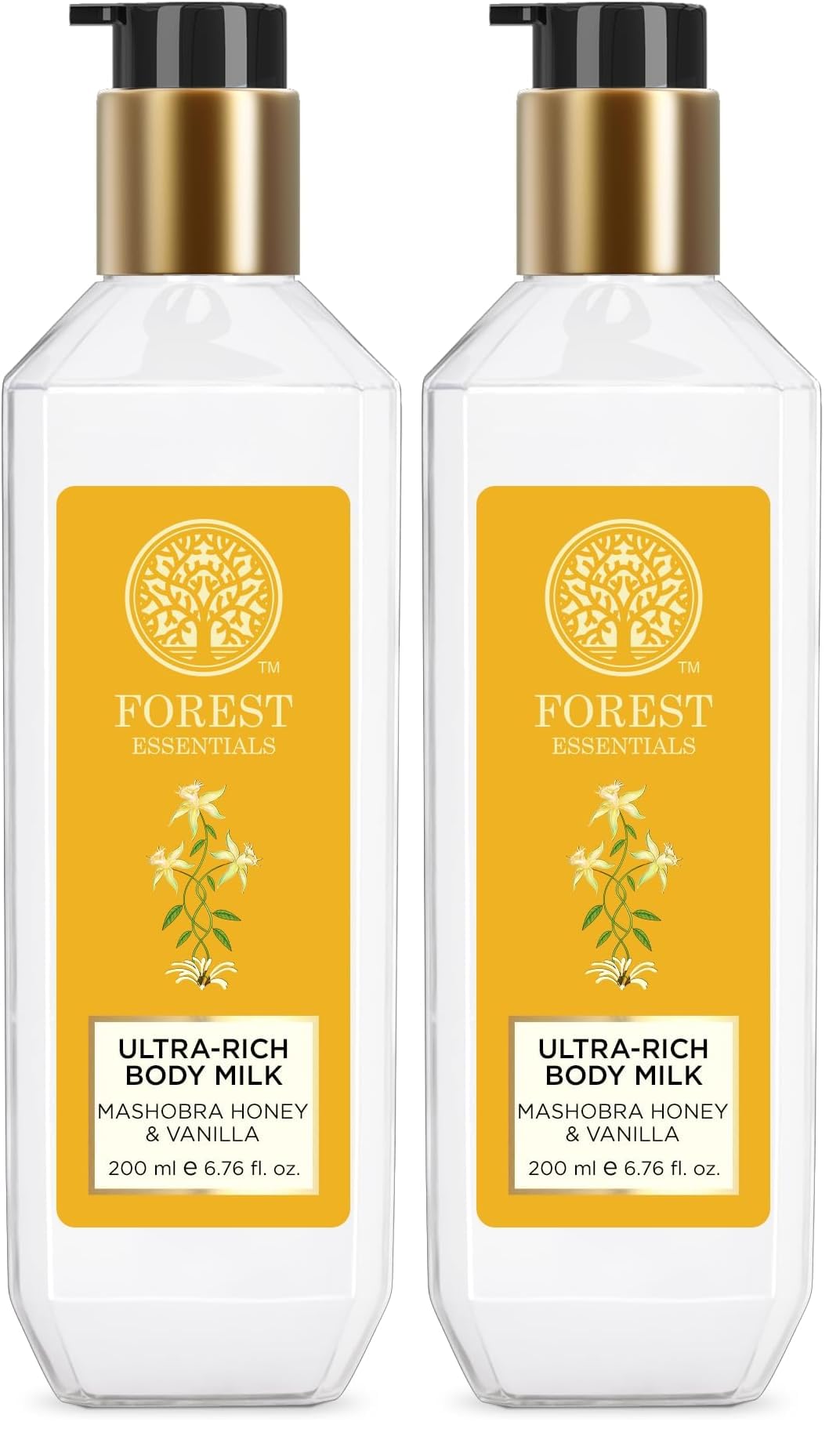 Forest Essentials Ultra-Rich Body Milk Mashobra Honey & Vanilla| Natural Moisturizing Body Lotion For Instant Hydration | Ayurvedic Body Moisturizer, Paraben Free| For Women & Men | 200 ml (Pack of 2)-image-35