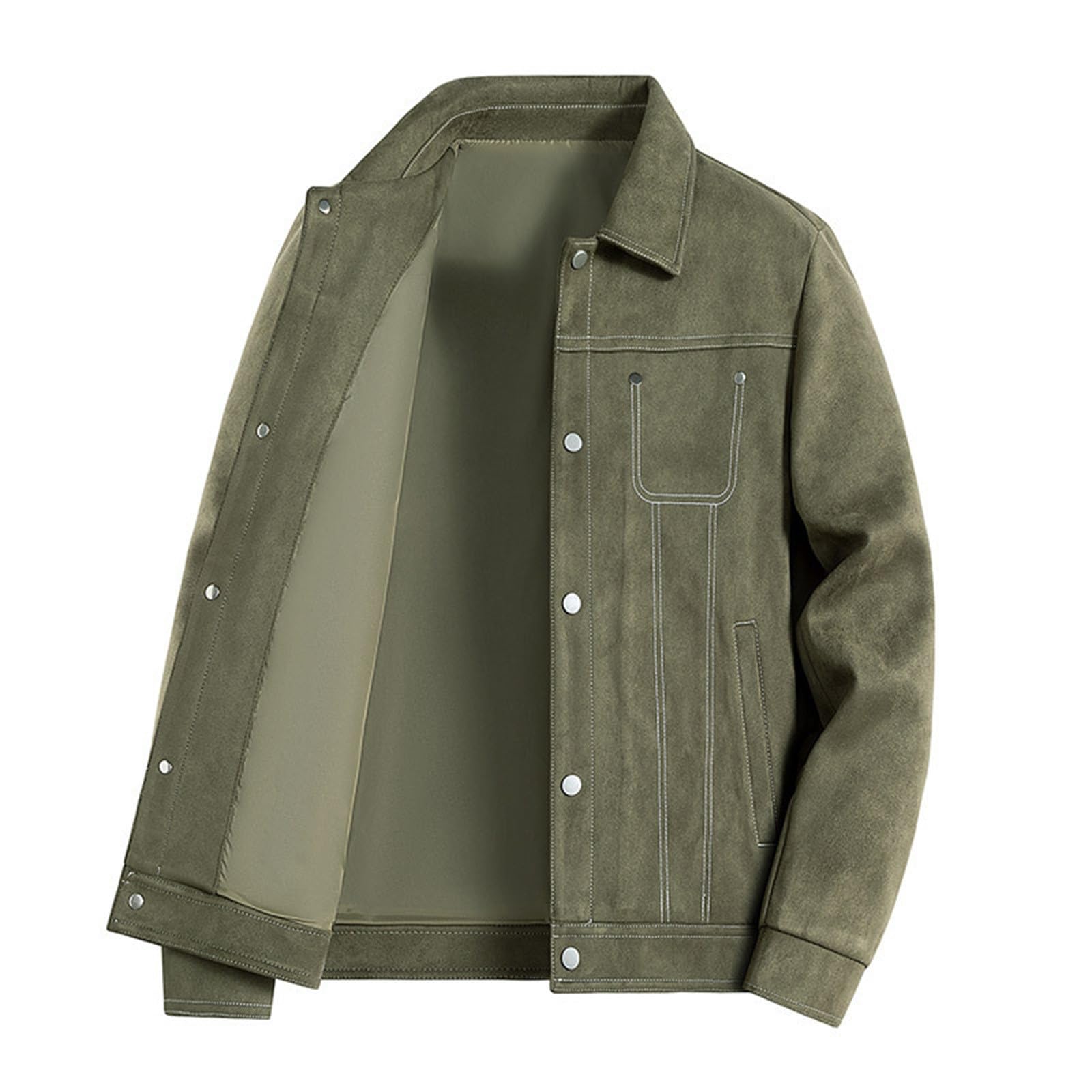 Generisch Kapuzenjacke Damen Herren Cargo Kragen Trend Casual Loose Wildleder Jacke Top