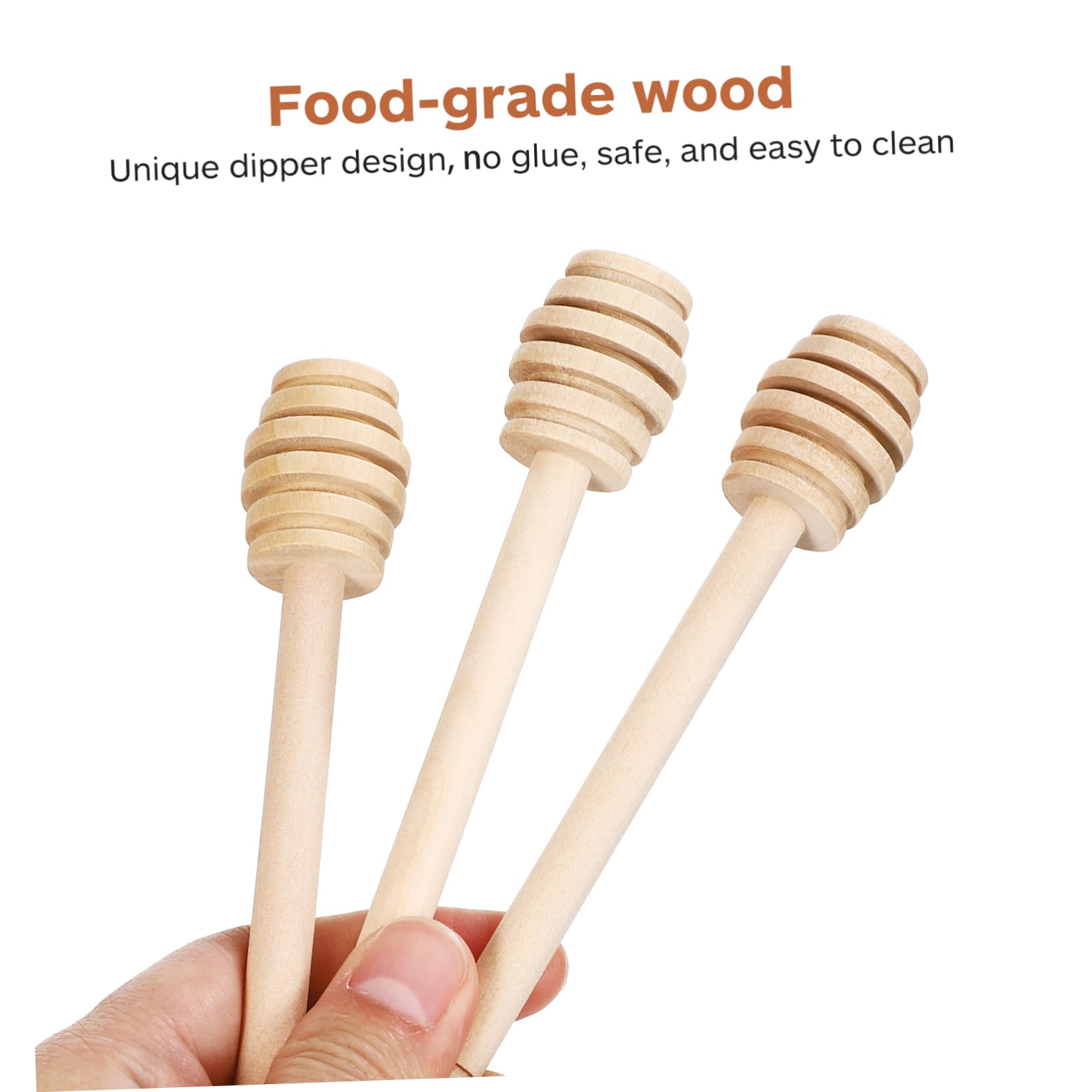 FELTECHELECTR Honey Stirring Rod 2-pack Comb Honey Stirrers for Tea Easy Clean Honey Wand Wooden Honey Spoon Elegant Versatile