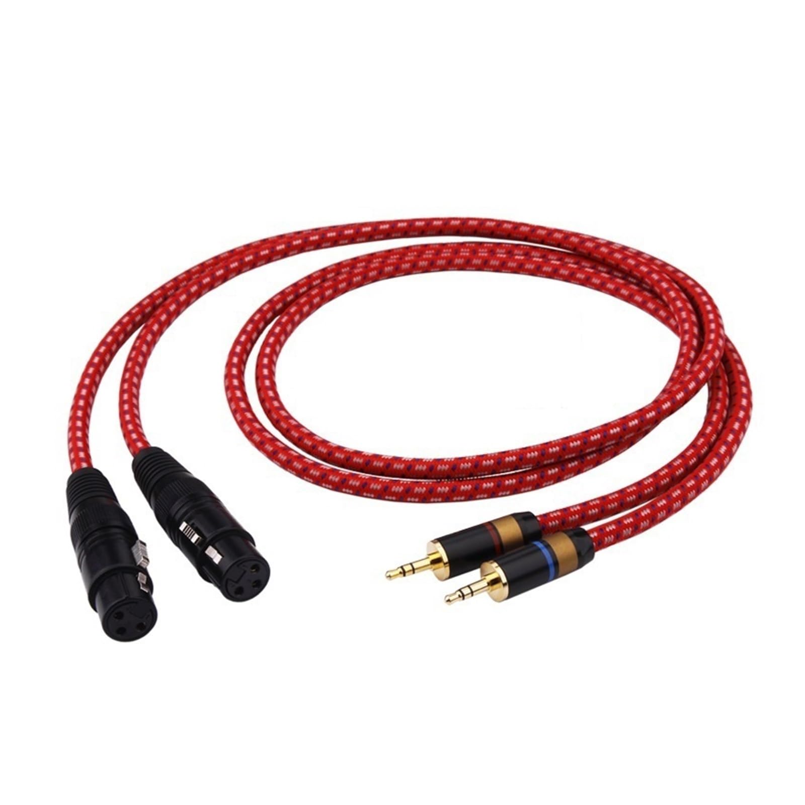 Cavo audio AUX OFC maschio da 3,5 mm a pin for computer, telefono, amplificatore a valvole, jack stereo, a doppio(0.5 Meters)
