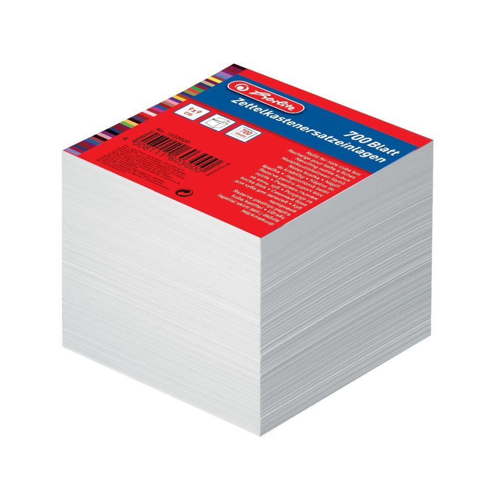 Herlitz 1603000 Zettelkastenersatzeinlage (weiß, 10x Einlage)