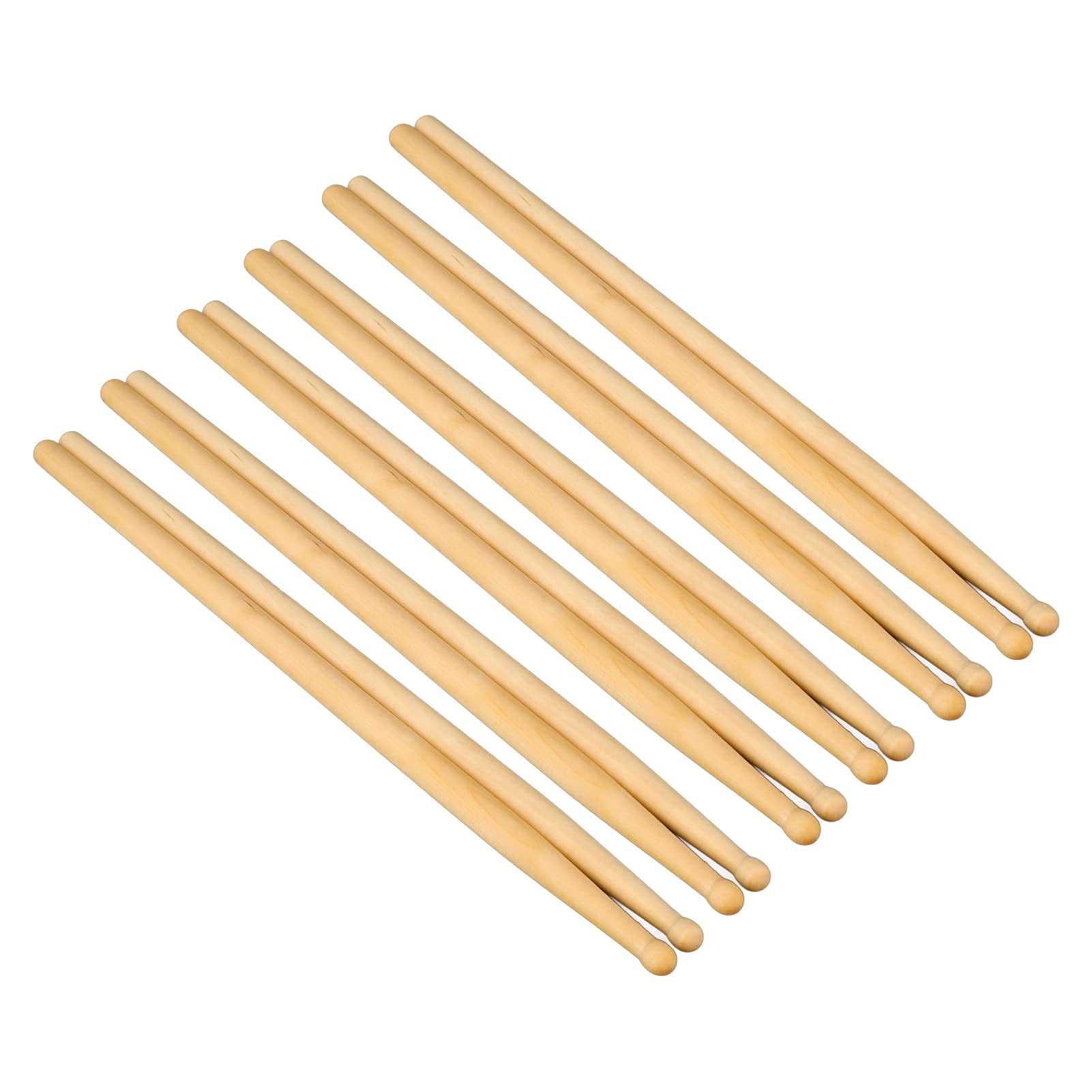 12 pares de baquetas de madera de arce, juego de baquetas livianas, material de madera de arce de primera calidad para el rendimiento de la práctica escolar, diseño de cabeza de