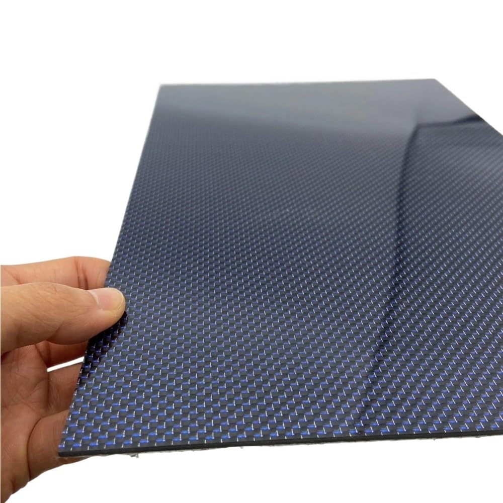 Pannello composito in fibra di carbonio 3K, piastra lucida in twill blu da 200 mm*300 mm for modellismo, 1 pezz0(1.5mm)