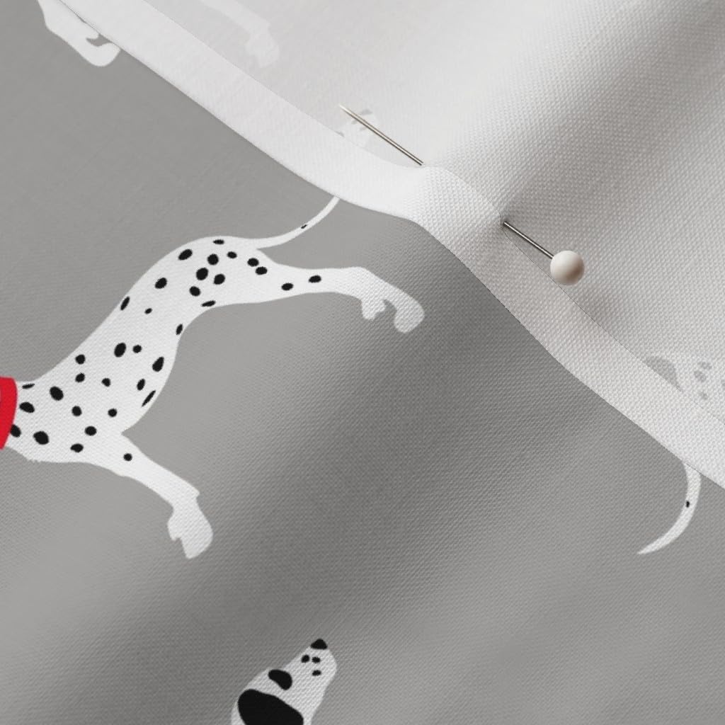 Spoonflower Fabric - Dalmatians Grey Dalmation Dog Dalmatian Doggy Fire Truck Trendy Pet Printed on Petal Signature Cotton Fabric by The Yard - Sewing Quilting Apparel Crafts Decor