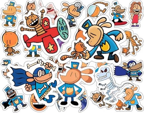4 Sheets Dog Cartoon Man Vinyl Stickers for Water Bottles Dog Birthday Party Supplies for Kids Party Decorations Party Favors Car Stickers and Decals