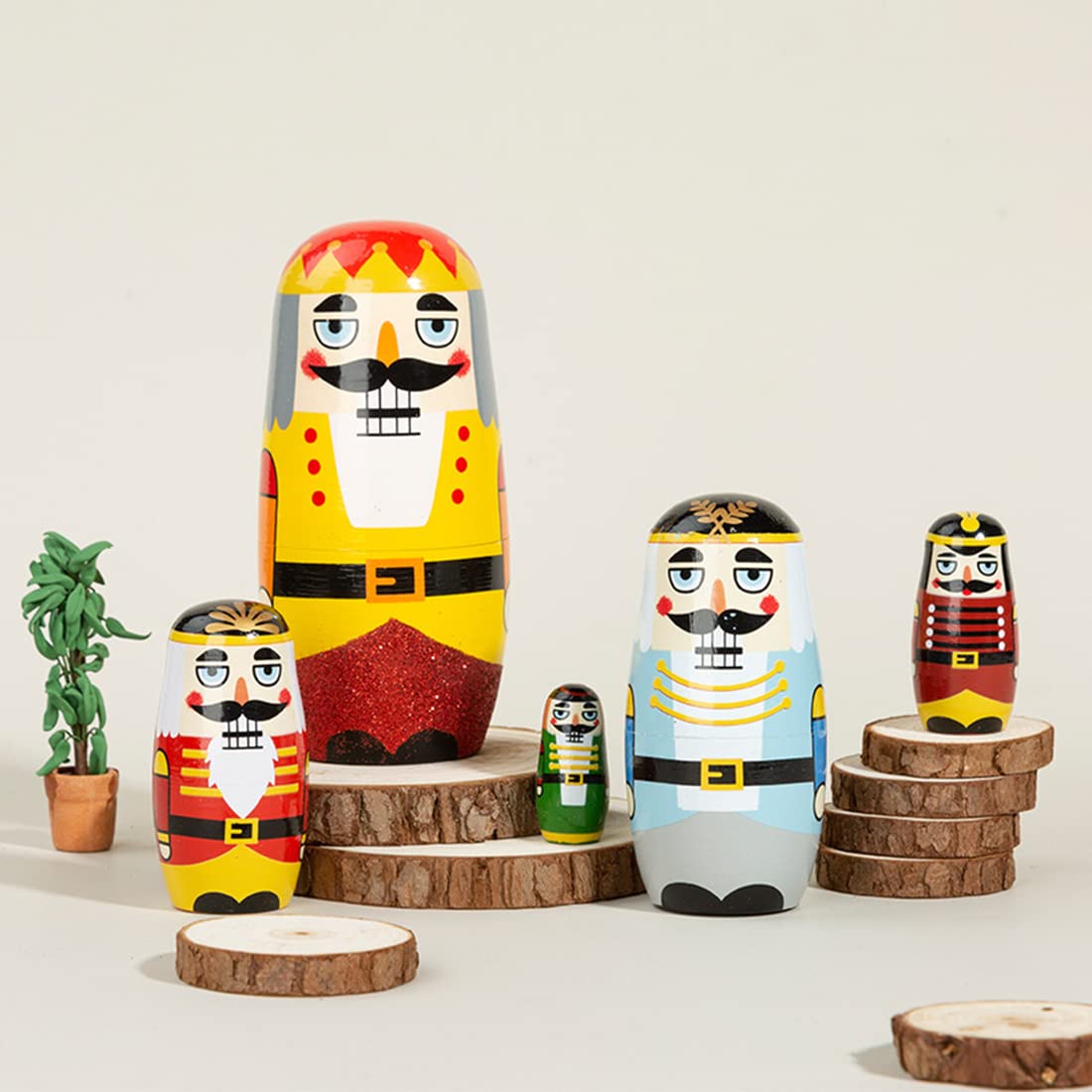 Poupées Russes En Bois Non Peintes - Lot De 5 Pièces Gigognes à Personnaliser - DIY, Décoration, Cadeau Enfant