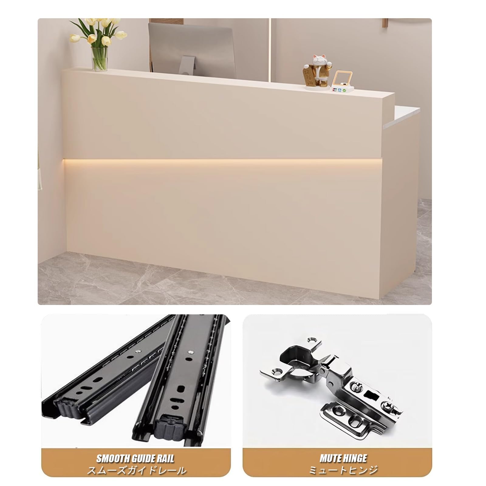 Moderno e compatto banco di ricezione salvaspazio per ufficio per salone di bellezza elegante hall cassa mobili altezza 120 cm/47 pollici perfetto per piccoli spazi