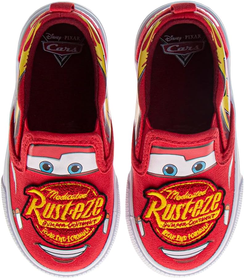 Disney Shoes for Boys Cars Lightnigh McQueen Monster Inc CLowtop Sneakers Slipon Sneaker Casual Fashion Canvas Sneaker for Boy (Sizes: 5-10 Toddlers / 11-13 Little Kid)