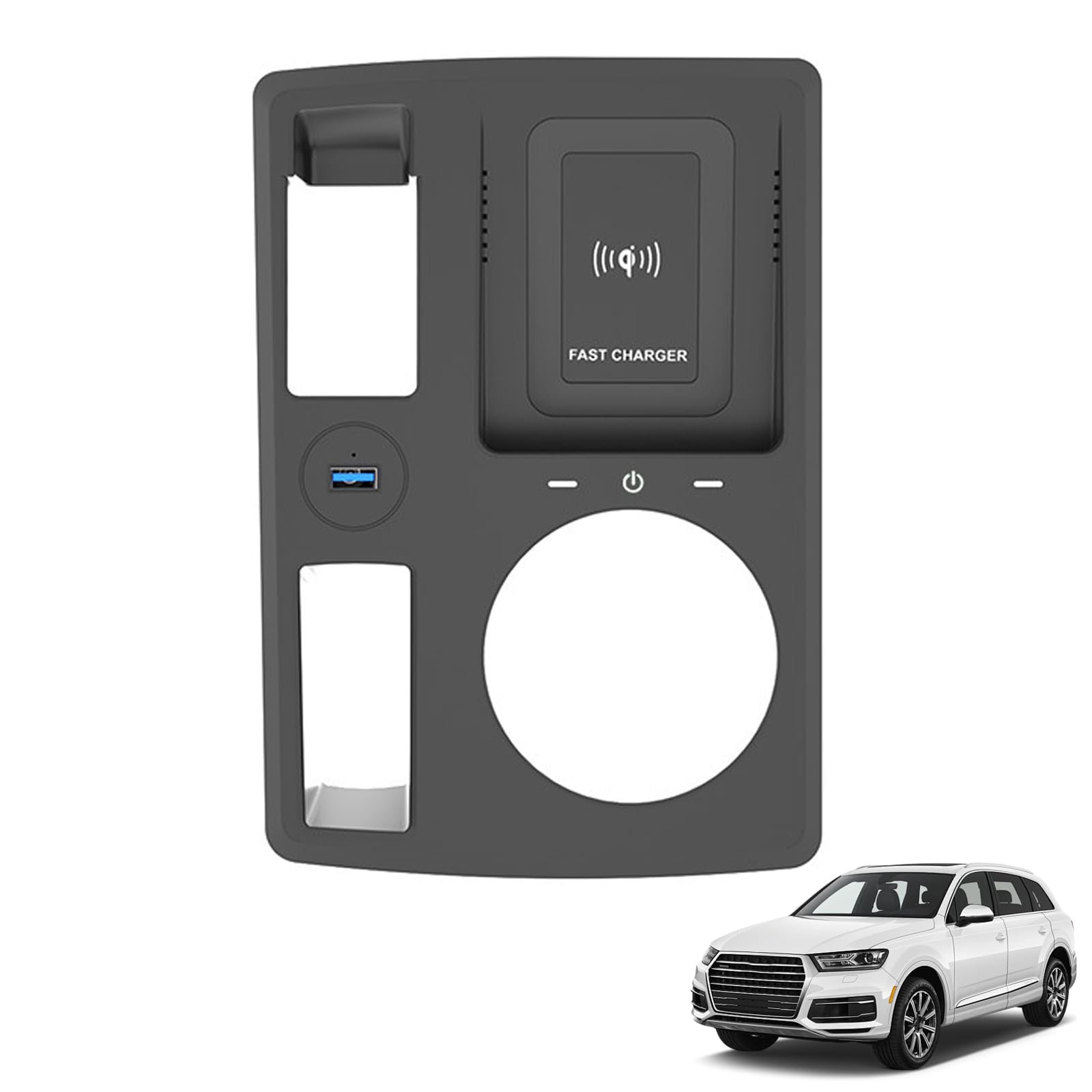 Nuovo Caricabatterie Wireless per Auto,per Audi Q3(2019-2024) Q3L Sportback(2020 2021 2022 2023 2024),Tappetino di Ricarica Wireless Veloce per Telefono da 15W
