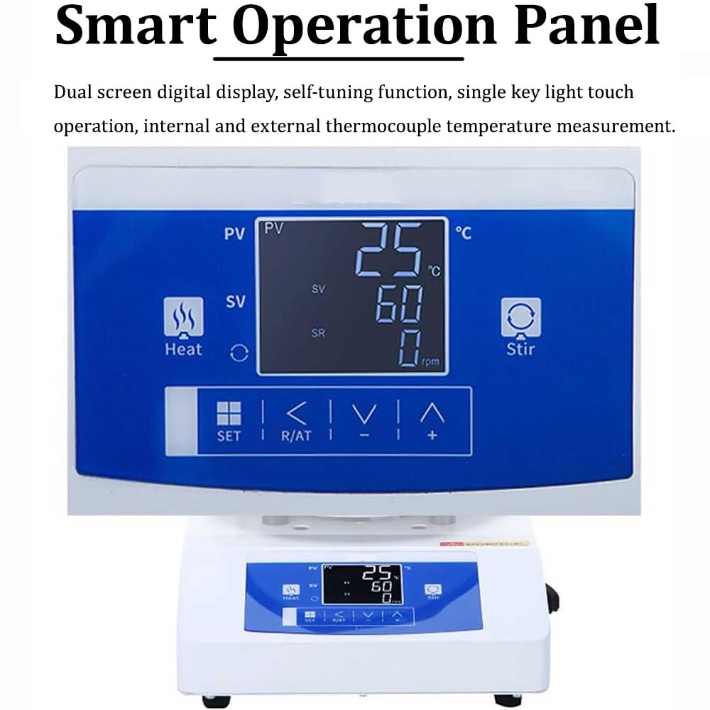 Agitador magnético digital de placa caliente con baño de agua de laboratorio, mezclador de placa caliente de doble control de temperatura para calefacción y agitación