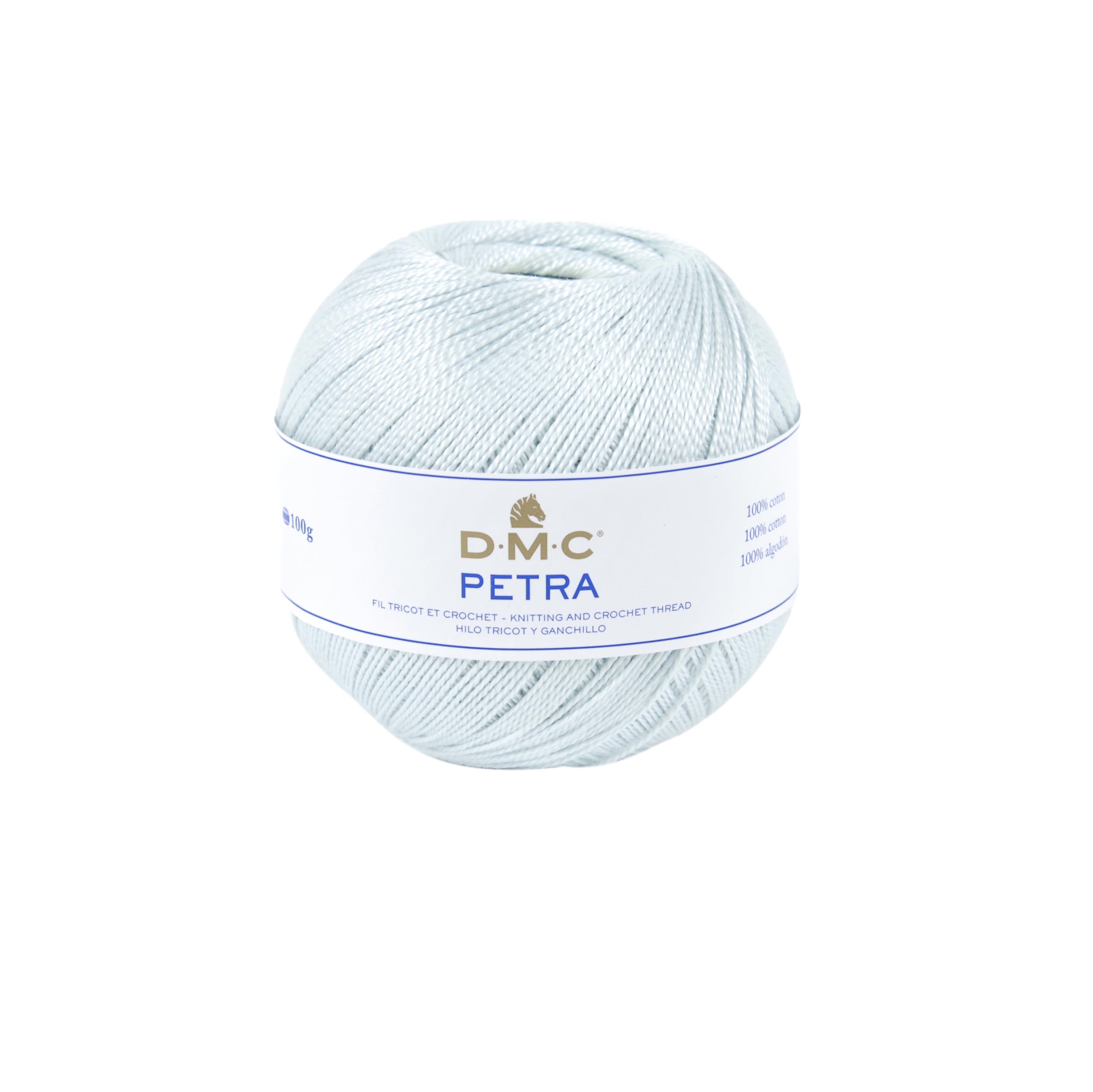 DMC Petra Yarn, 100%, Blue, Size 5, Pastel Blue, 9x9x8 cm