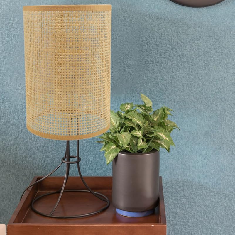 ABOOFAN 2Pack Rattan Woven Lampshade 8.07x5.51in Boho Rustic Ceiling Light Cover for Bedroom Floor Pendant Lamp Replacement Natural Basket Shade Set