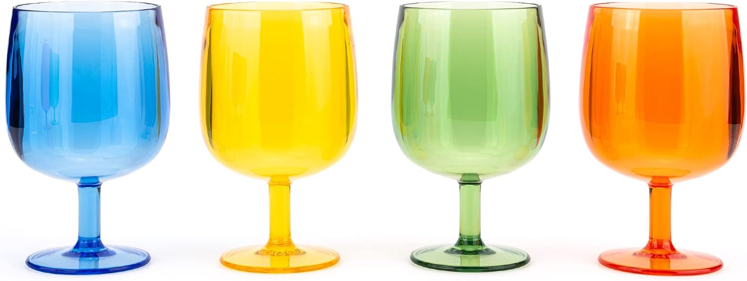 KOXINKARLU Classic Stackable 12 ounce Plastic Wine Stems