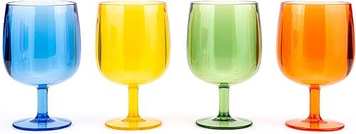 Miniatura 9 de KOXIN-KARLU Copas de vino clásicas apilables de plástico de 12 onzas, juego de 8 vasos acrílicos transparentes