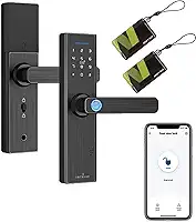 Fechadura Digital Inteligente Smart Lock, WIFI Fechadura compatível com Tuya APP+Transmissão de voz em português+Impressão digital, senhas, cartão e chave mecânica Desbloqueio (X1)