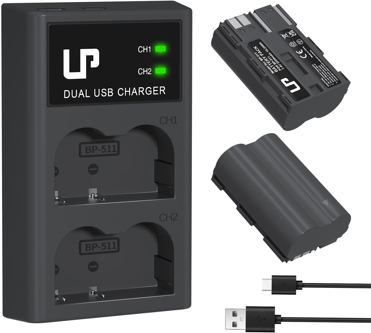 Patona Batteria BP-511A Compatibile Canon 5D 10D 20D 30D 40D 50D 300D - Foto 7