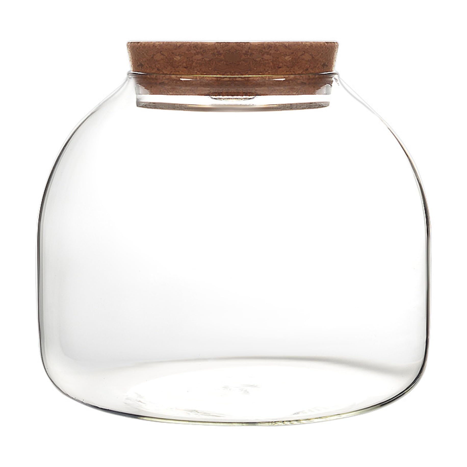 Grtheenumb flowerpot|Glass Terrarium for Plants, 1600ml Plant Terrarium with Cork Lid, Large Opening Jar for Mini Succulents Landscape Building, Floral Displays, Craft Collections and Etc.