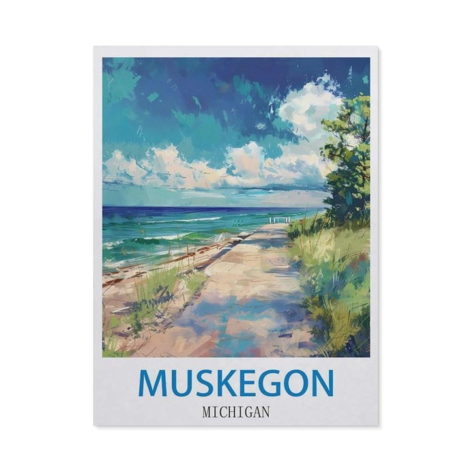 BEAYODKP 5D DIY Diamond Painting，Muskegon Michigan（40 x 50 cm）