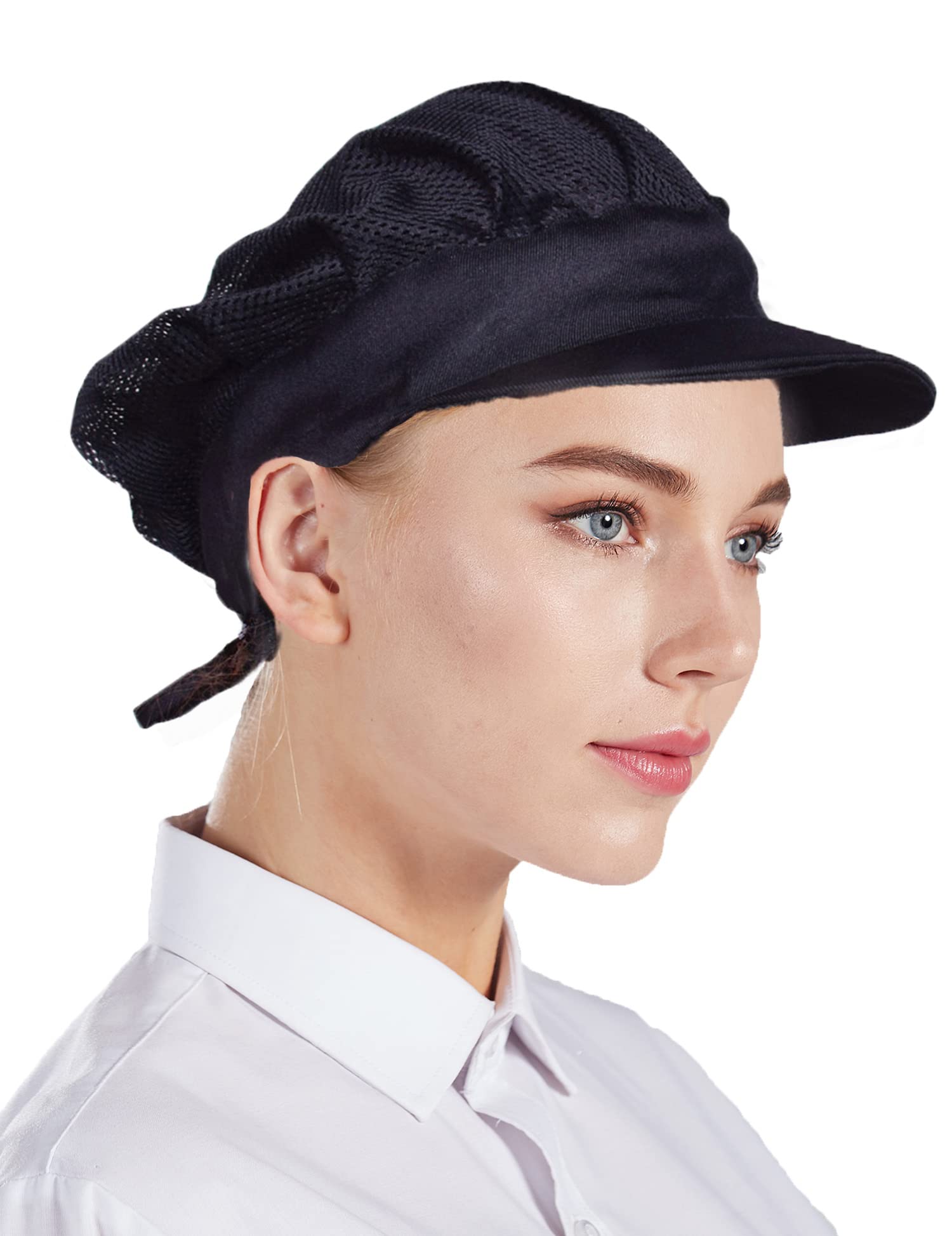 Nanxson 3 Uds Gorro de Chef Unisex Elástico para Cocinero de Cocina y Servicio de Alimentos - Red para el Cabello CF9061