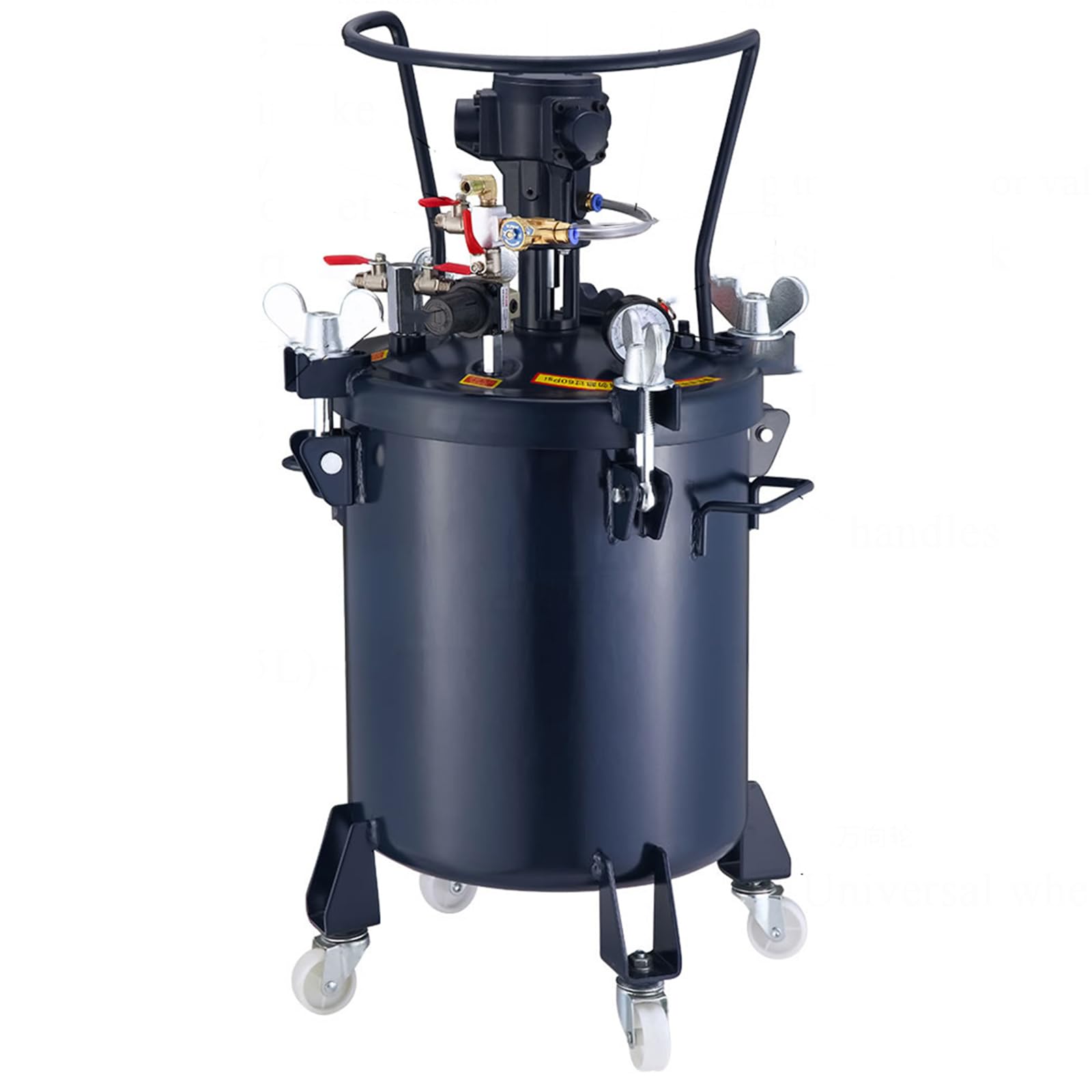Misuratore di pressione per serbatoi di vernice, per verniciatura di grandi volumi e autobody, 30 l, per utensili ad aria compressa con miscelatore automatico e secchio spray