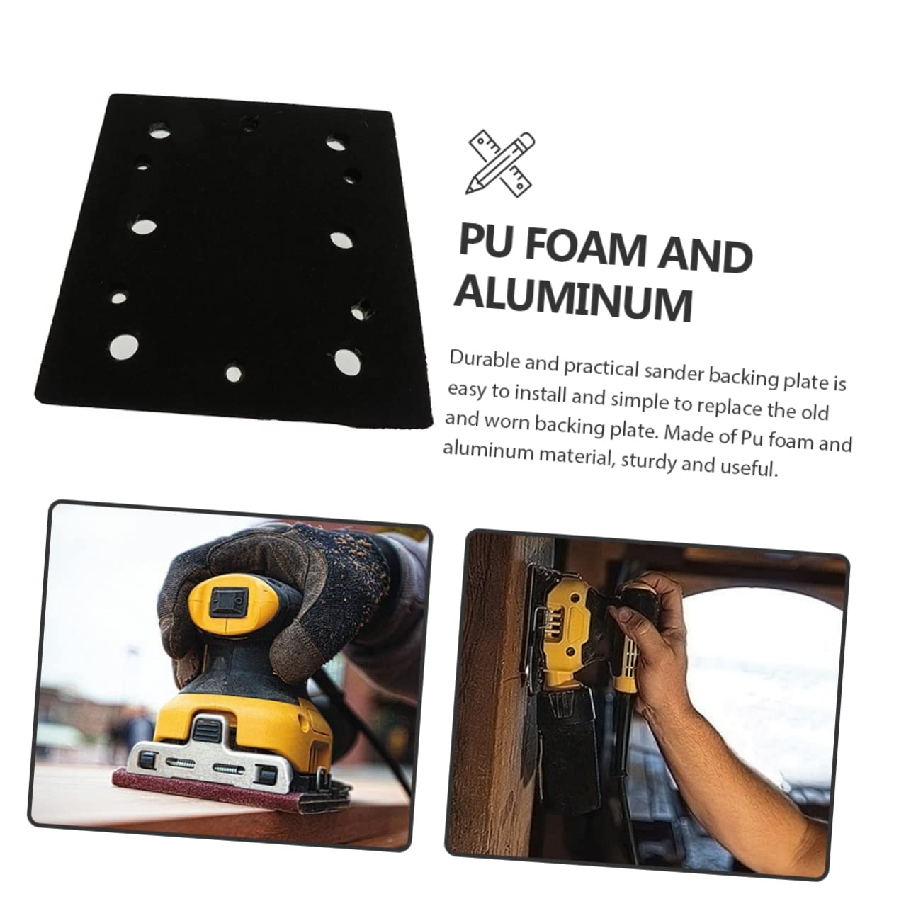 4pcs Sander Plate Replacement Backing Pad Compatible Easy to Install Sanding for Electric and Tear-Resistant Design