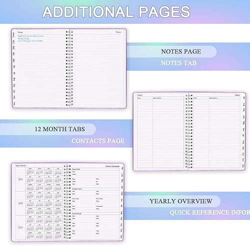 Miniatura 5 de Agenda semanal y mensual 2024 + diario para realizar seguimiento de objetivos, de enero de 2024 a diciembre de 2024, perfecta para organizar tu vida