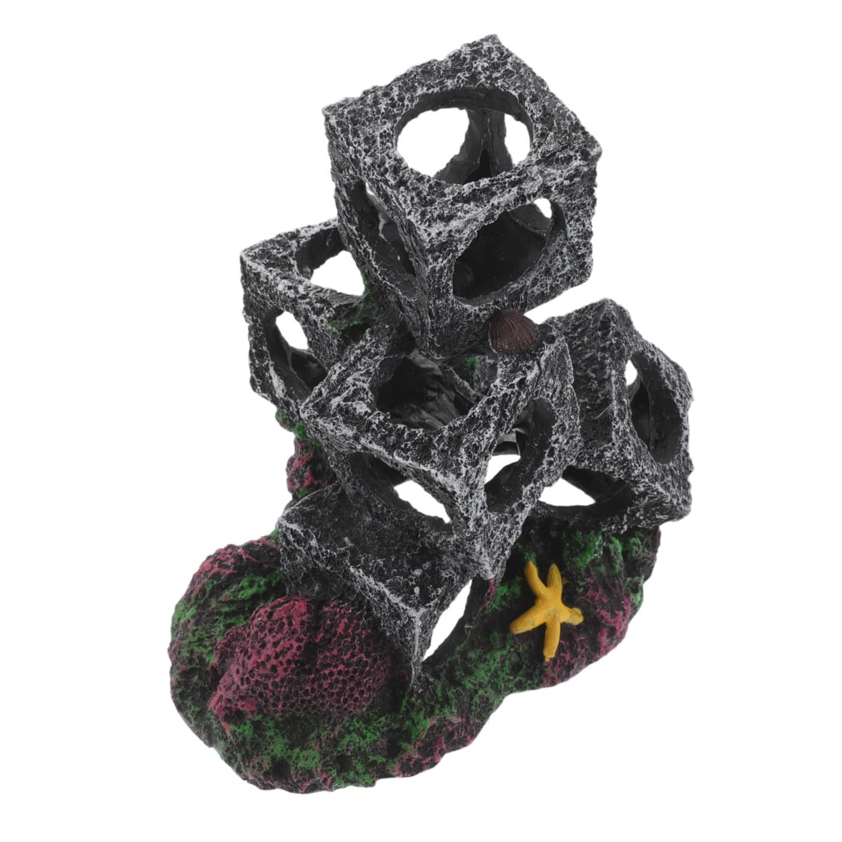 Escondite Apilable para Peces Resina Cueva Decorativa para Acuario Refugio Pequeño para Camarones y Bettas Mejora Hábitat Agua Dulce Compatible con Varios Tanques
