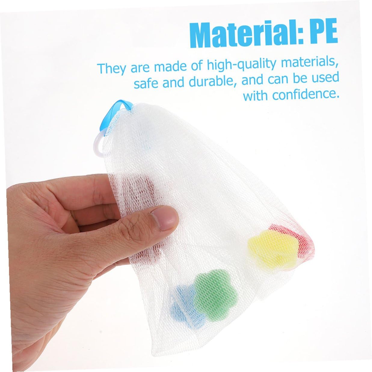 VALICLUD 4pcs Facial Foaming Nets Soap Saver Bags for Bar Soap Portable Mesh Bubble Maker for Gentle Cleansing and Reusable for Bright Smooth Skin