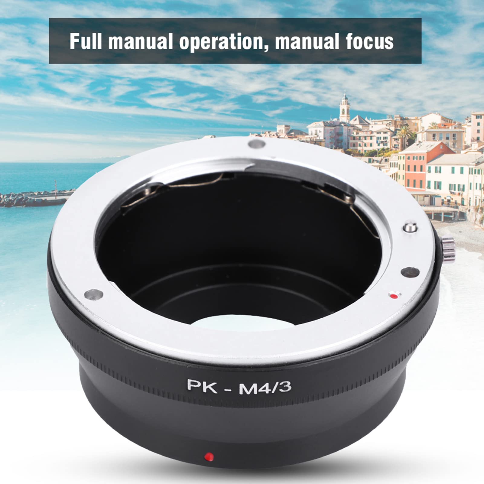 Adattatore PK - M4/3 per obiettivi PK su corpo macchina Micro 4/3, adattatore in metallo con messa a fuoco all’infinito, messa a fuoco manuale e supporto dell’esposizione