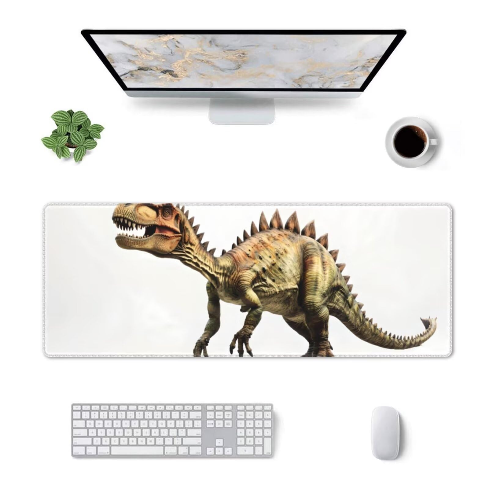 Tappetino Mouse, Tappetino Mouse Gaming Grande XXL 1500x800x3mm Tappetino Scrivania Mouse Pad, Base in Gomma Antiscivolo, Bordi Cuciti,Lavabile, Mousepad per Ufficio e Gaming (dinosauro) R-414