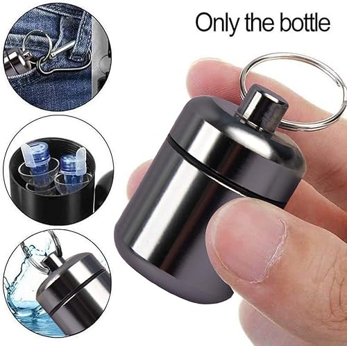 Miniatura 7 de Pastillero pequeño impermeable, organizador de pastilleros portátil (gris)