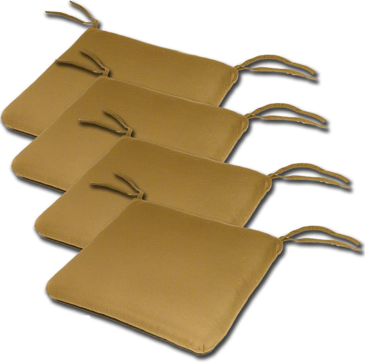 Comfort Classics Set of 4 20W x 19Dx 2.5H Sunbrella Indoor/Outdoor Knife Edge Style seat pad Cushion in Harwood Crimson Inc. Made in USA