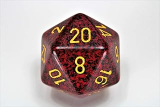 Chessex 34mm Single Speckled Mercury D20 Die, 20 Sides, Polyhedral Die, Table Game Accessories, Role Play, Dungeons and Dragons(D&D)