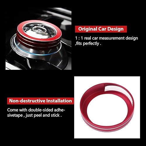 Miniatura 4 de PIFOOG Accesorios rojos de coche para Ford Explorer 2020 2021 2022 2023 2024 Cubierta de botón PRND Cubiertas de botones interiores Fit Explorer XLT