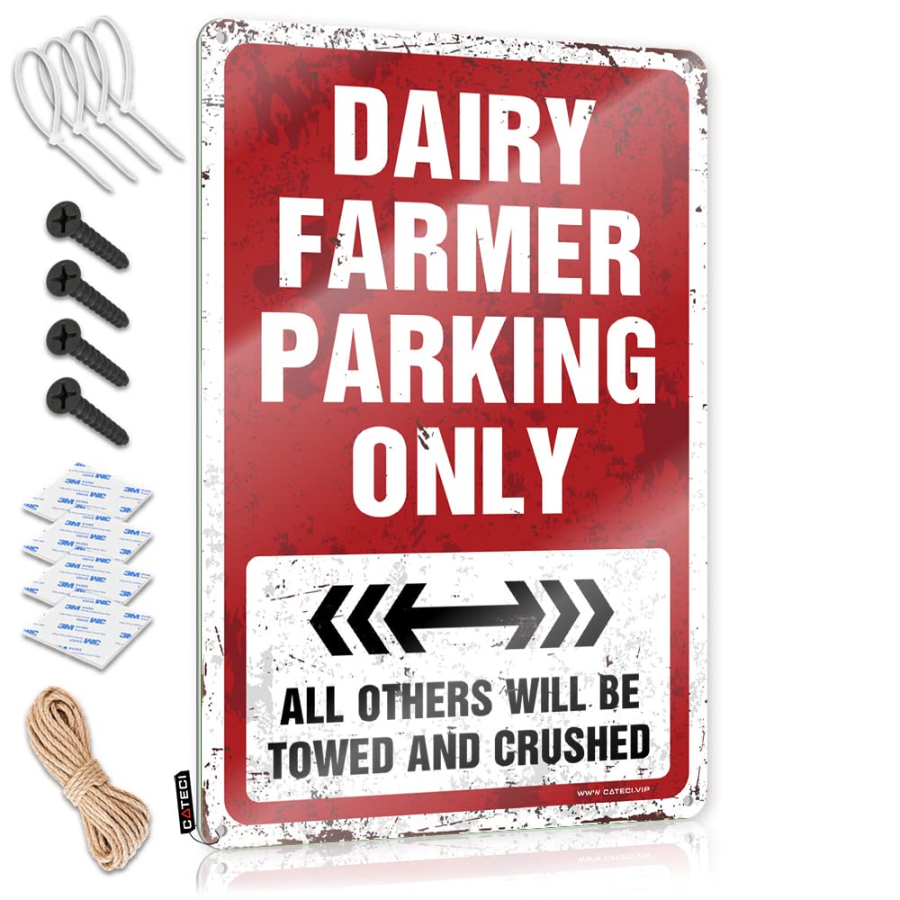 Space Metal Wall Decoration Designer | Dairy Farmer Parking Only Humorous Bathroom Decoration(30X40CM)