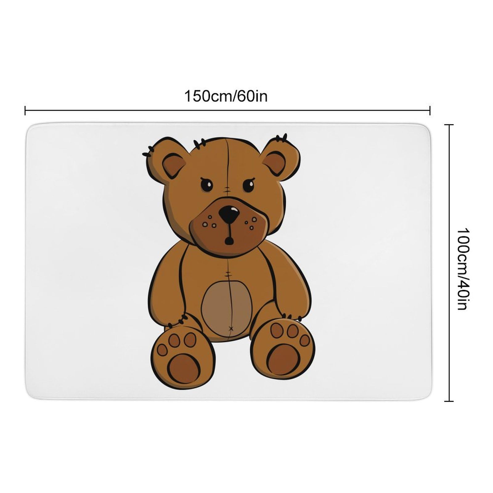 Teppich, Teddybär, weiche Bodenmatte für Wohnzimmer, Schlafzimmer (100 x 150 cm)