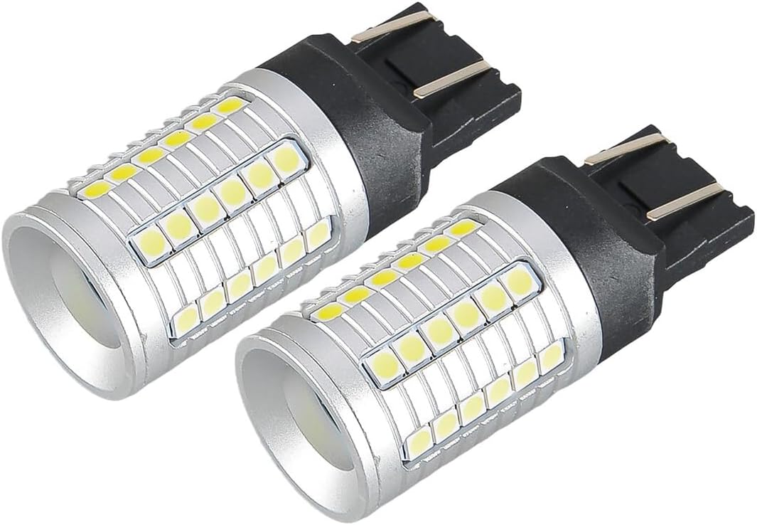 2Pcs Car White Led 7443 W21/5W T20 3030 45Smd Reverse Rear Lamp Tail Indicator DRL Light Bulb Compatible for Land Rover Mazda