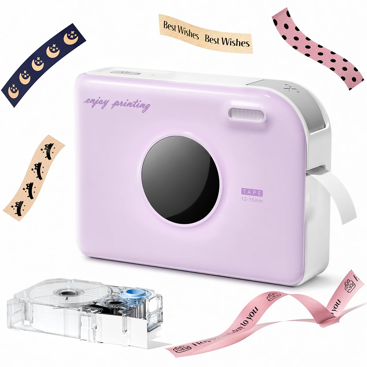 Phomemo Ribbon Printer, A30 Thermal Transfer,Bluetooth Label Printer,Purple