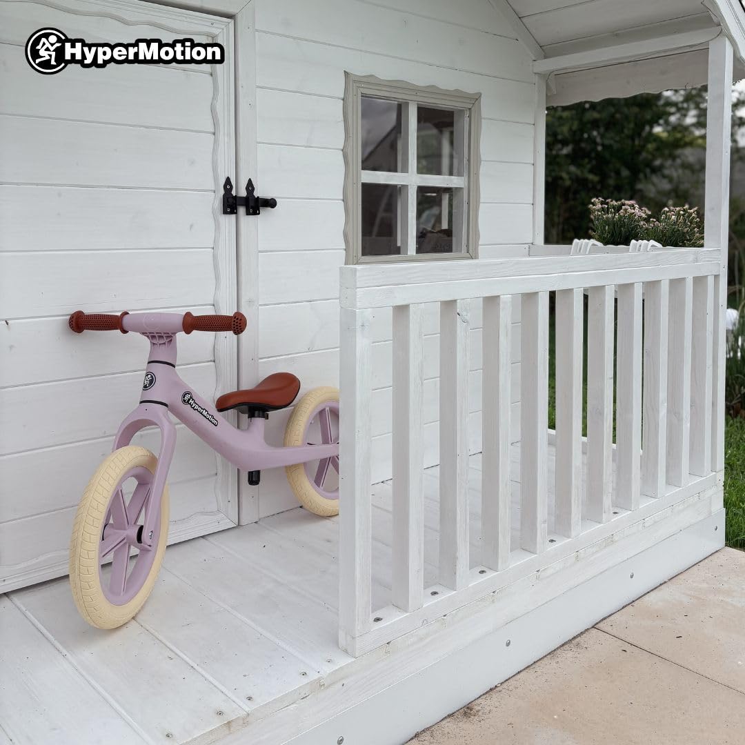 HyperMotion Marcelo Bicicletta Senza Pedali Balance Bike 12 Pollici con Ruote PU Antiforatura, Sella Regolabile e Bloccasterzo, per Bambini da 18 Mesi, Resistente fino a 50 Kg, Montaggio Facile, Rosa