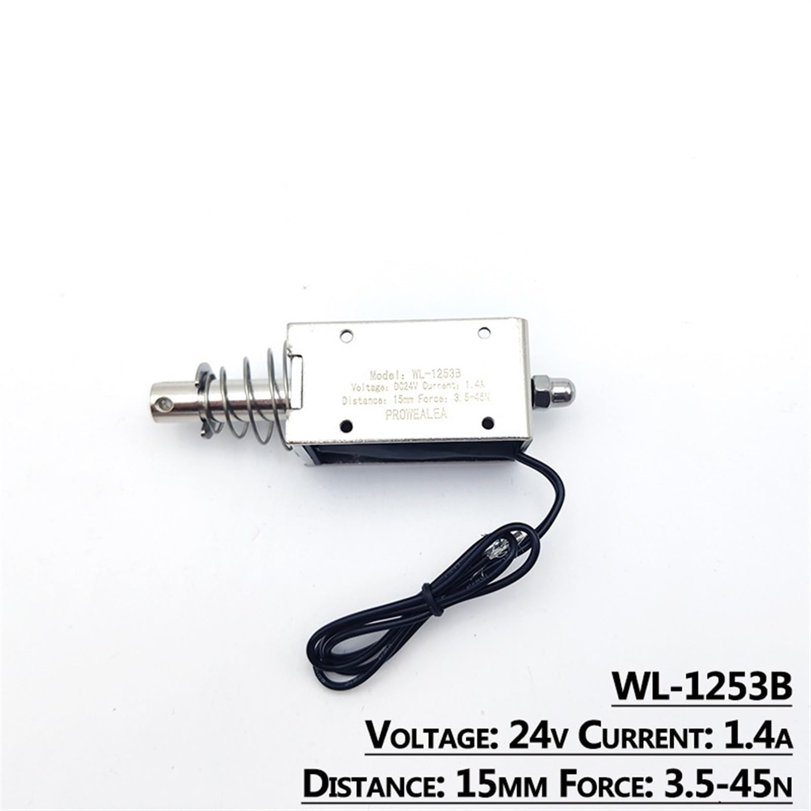 Solenoide elettromagnete Push Pull tipo WL-1253B 12V 24V forza di spinta 3.5-45N 15mm telaio aperto magnete elettrico lineare 1 pezzi(24V)