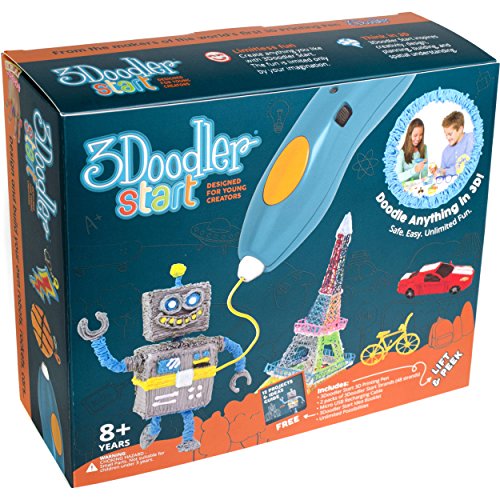 3Doodler Start Amazon Exclusive Essentials 3D Pen Set For Kids with Free Refill Filament + DoodleBlock - STEM Toy For Boys & Girls, Age 6 & Up - Toy of The Year Award Winner