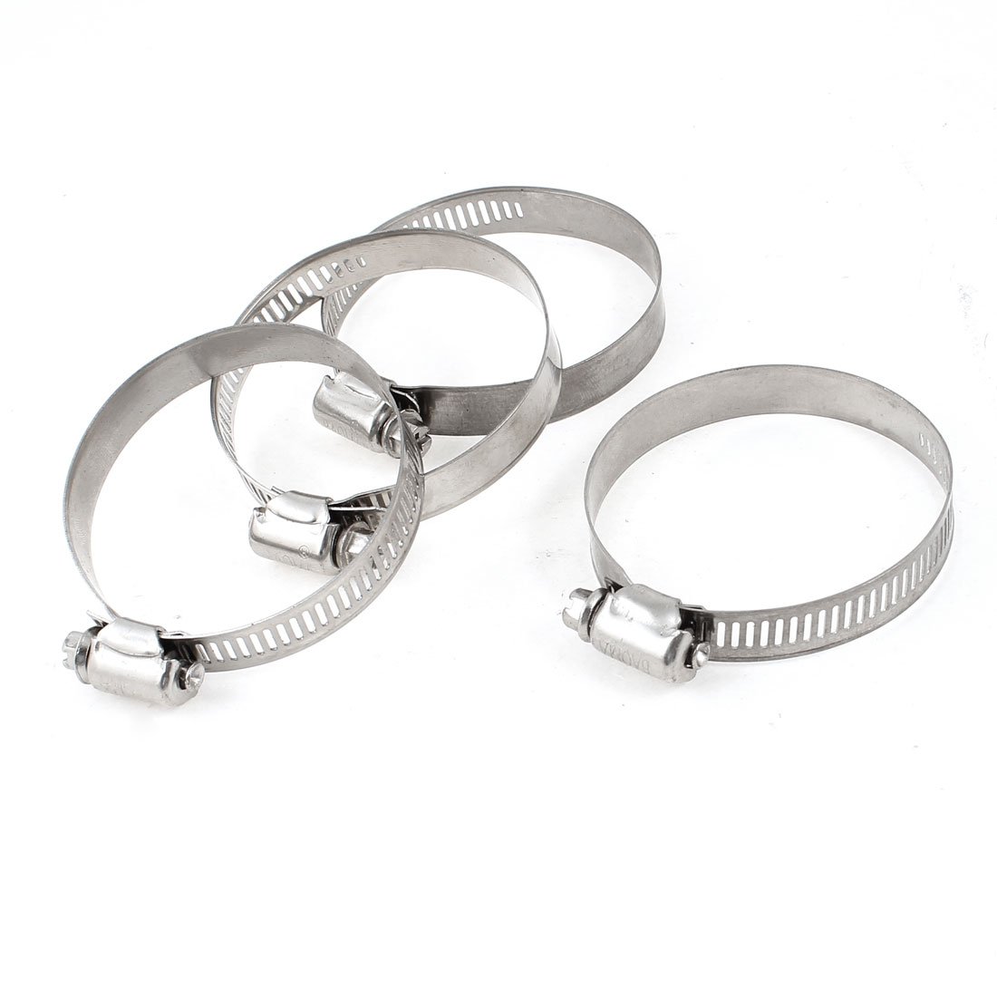 Aexit 4pcs 12mm Clamps Width Adjustable 44-67mm Worm Drive Hose Strap Clamps Clamps Clips