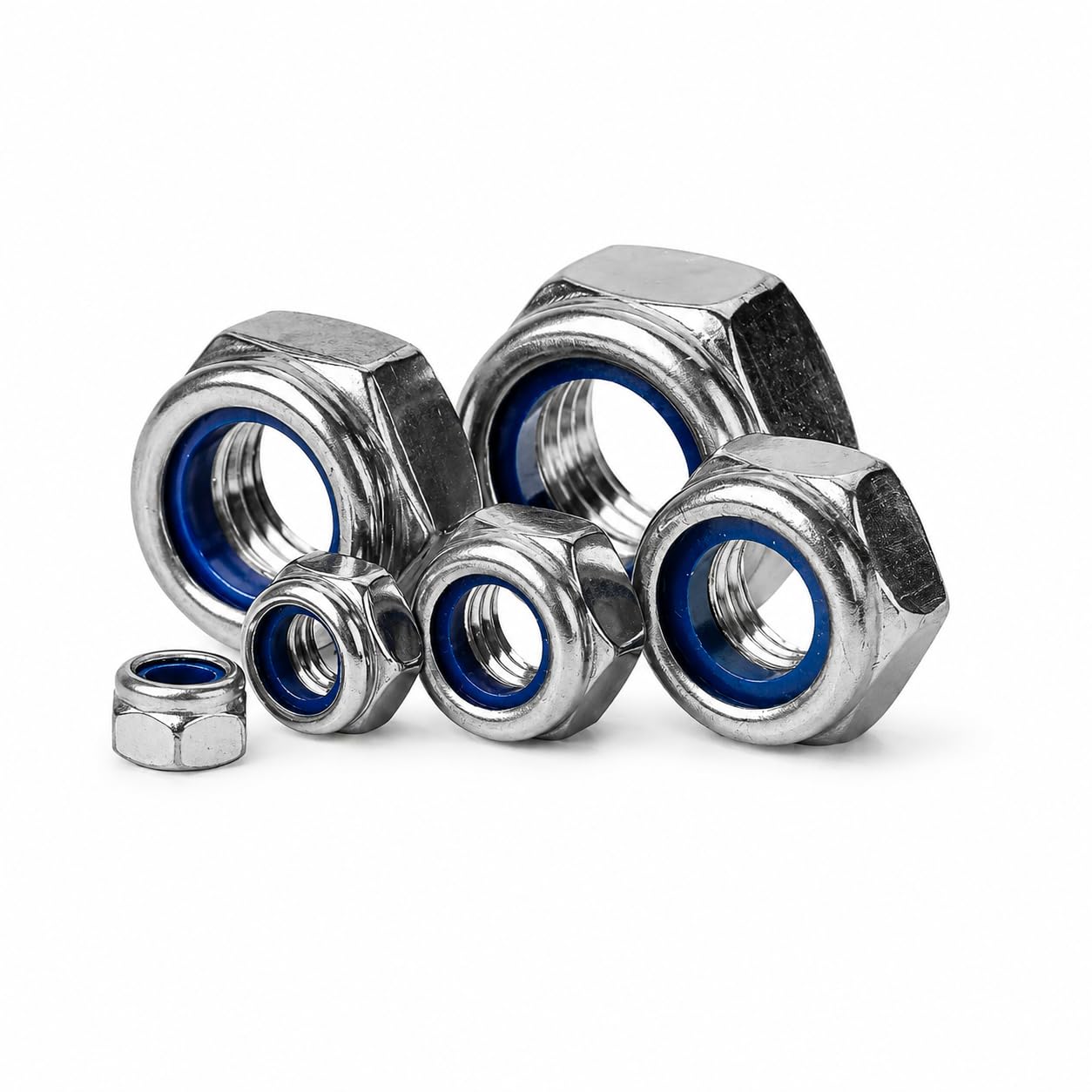 Nuts About Bolts M16 Nyloc Nuts A2 Stainless Steel DIN 985 | 24mm AF | 16mm Metric Thread | Nylon Insert Lock Nut | Pack of 4