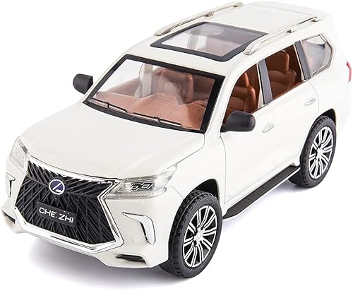 Miniatura 8 de BDTCTK Lexus 570 Off-Road 124 en automóvil de lujo modelo SUV automóvil de juguete grande de aleación de zinc con sonido y luz para regalo de niños