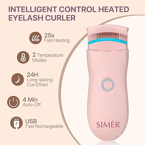 Miniatura 2 de Rizador de pestañas calentado, rizador de pestañas eléctrico recargable para un rizado natural rápido, 2 modos de calentamiento, rizador térmico de