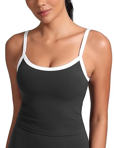 HeyNuts Vintage Color-Block Strappy Crop Tank Top for Womens, Cute