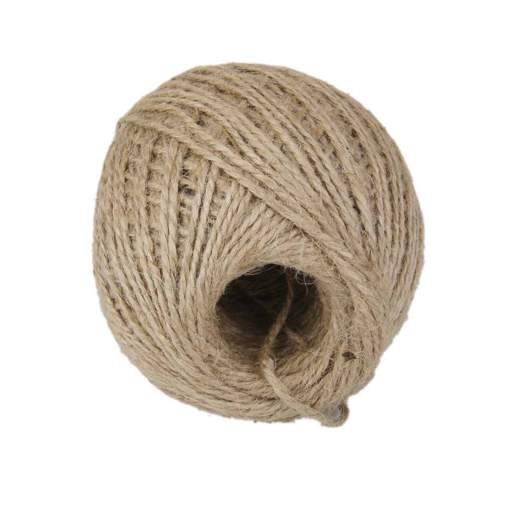 Sellbury 120M Twisted Burlap Jute Twine Rope Natural Hemp Linen Cord String for Card Making Craft Project Scrap Booking (Brown) 3